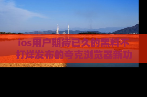 ios用户期待已久的黑料不打烊发布的夸克浏览器新功能上线啦！
