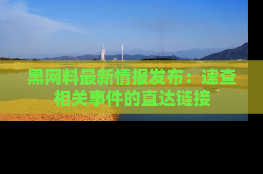黑网料最新情报发布:速查相关事件的直达链接