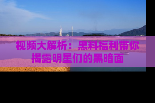 视频大解析:黑料福利带你揭露明星们的黑暗面