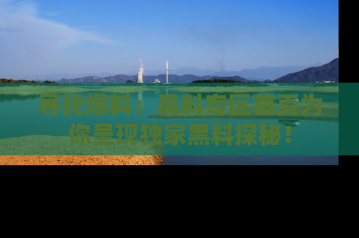 寻找爆料:黑料专区首页为你呈现独家黑料探秘!