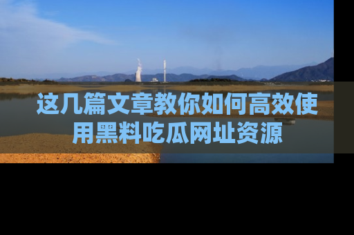 这几篇文章教你如何高效使用黑料吃瓜网址资源